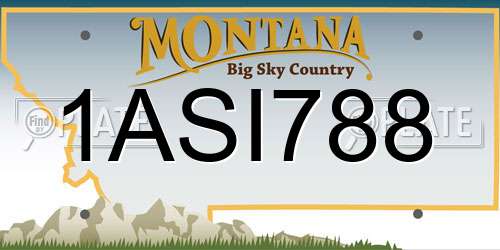 1ASI788 Montana License Plate