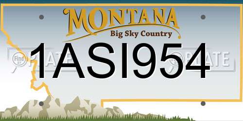 1ASI954 Montana License Plate