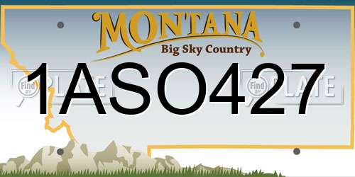 1ASO427 Montana License Plate