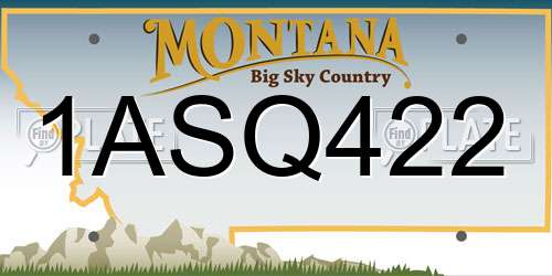 1ASQ422 Montana License Plate