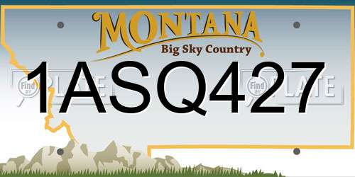 1ASQ427 Montana License Plate