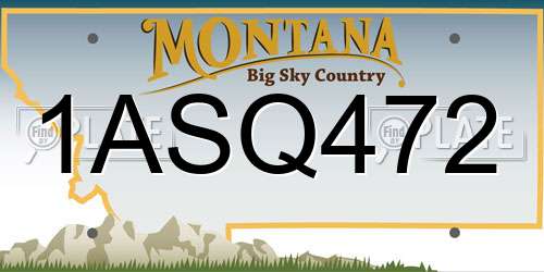 1ASQ472 Montana License Plate