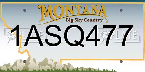 1ASQ477 Montana License Plate