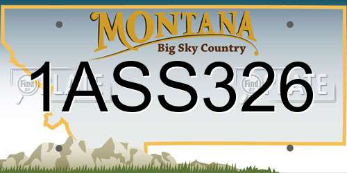 1ASS326 Montana License Plate