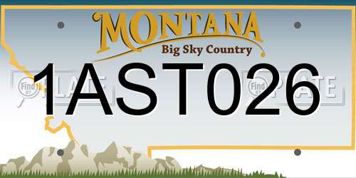 1AST026 Montana License Plate