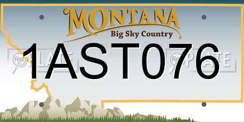 1AST076 Montana License Plate