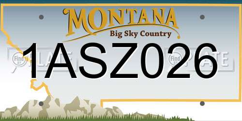 1ASZ026 Montana License Plate