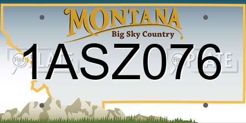 1ASZ076 Montana License Plate