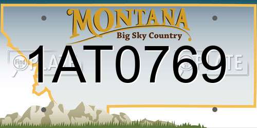 1AT0769 Montana License Plate