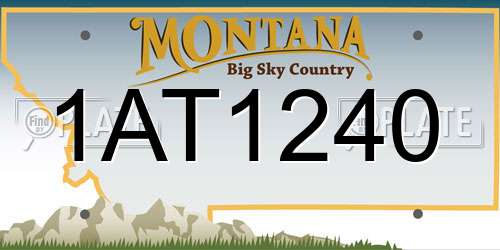1AT1240 Montana License Plate