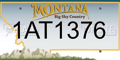 1AT1376 Montana License Plate