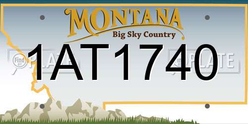 1AT1740 Montana License Plate