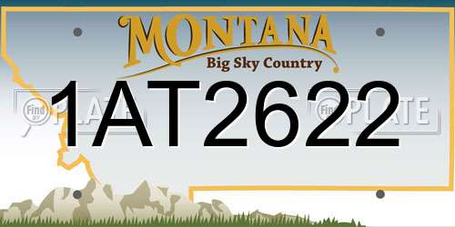 1AT2622 Montana License Plate
