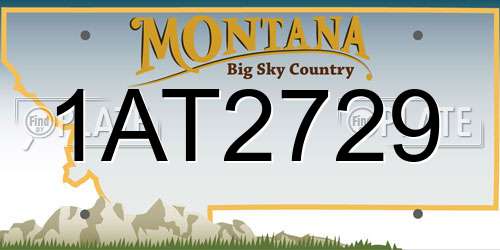 1AT2729 Montana License Plate