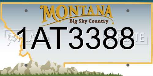 1AT3388 Montana License Plate