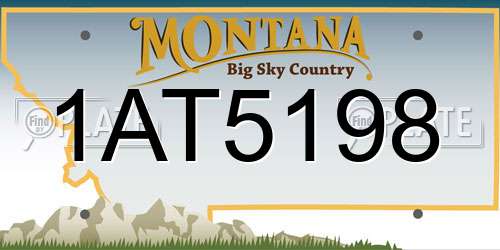1AT5198 Montana License Plate