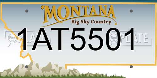 1AT5501 Montana License Plate