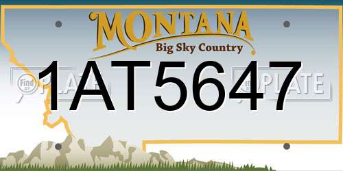 1AT5647 Montana License Plate