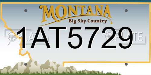 1AT5729 Montana License Plate