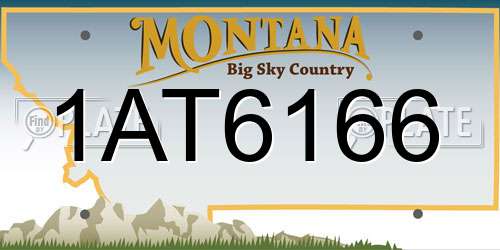 1AT6166 Montana License Plate