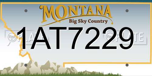 1AT7229 Montana License Plate