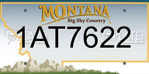1AT7622 Montana License Plate