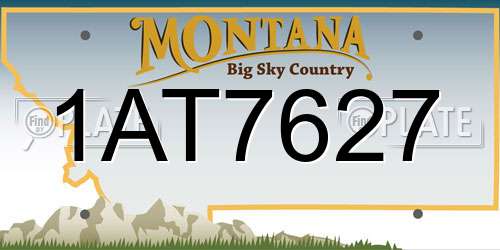 1AT7627 Montana License Plate