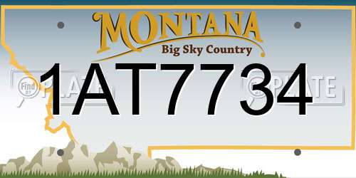 1AT7734 Montana License Plate