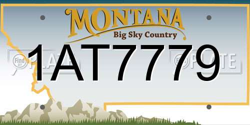 1AT7779 Montana License Plate