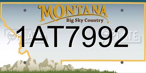 1AT7992 Montana License Plate
