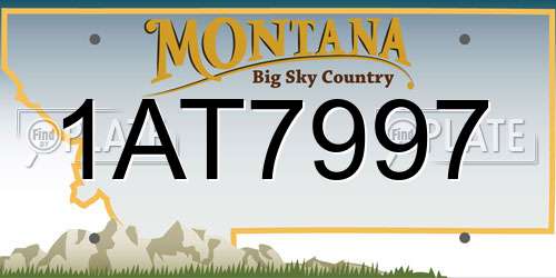 1AT7997 Montana License Plate