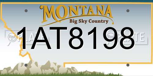 1AT8198 Montana License Plate