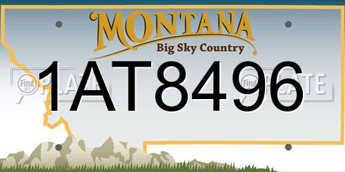 1AT8496 Montana License Plate