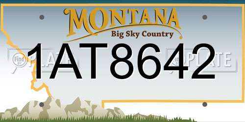 1AT8642 Montana License Plate