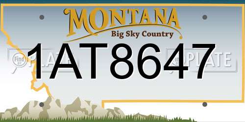 1AT8647 Montana License Plate