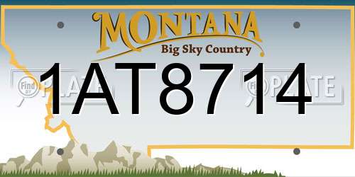 1AT8714 Montana License Plate