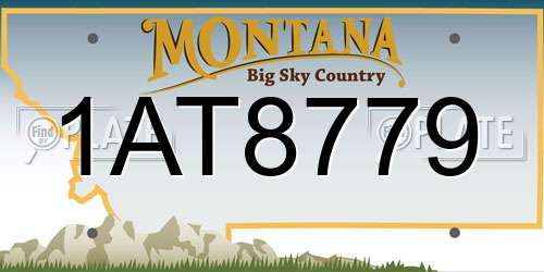 1AT8779 Montana License Plate