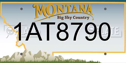 1AT8790 Montana License Plate