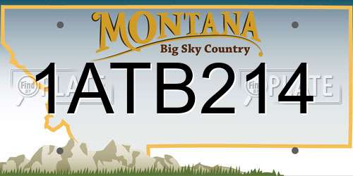 1ATB214 Montana License Plate