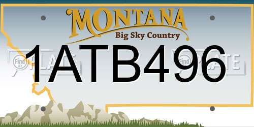 1ATB496 Montana License Plate