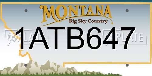 1ATB647 Montana License Plate