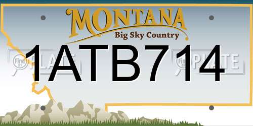 1ATB714 Montana License Plate