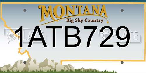 1ATB729 Montana License Plate