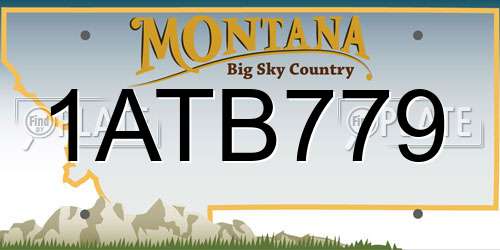 1ATB779 Montana License Plate