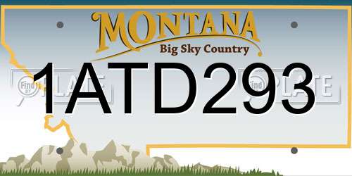 1ATD293 Montana License Plate