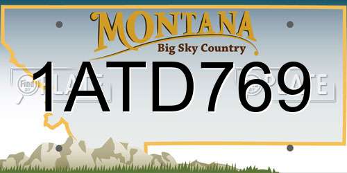 1ATD769 Montana License Plate