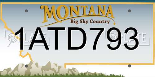 1ATD793 Montana License Plate