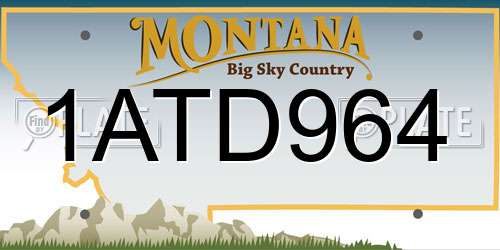1ATD964 Montana License Plate
