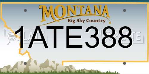 1ATE388 Montana License Plate