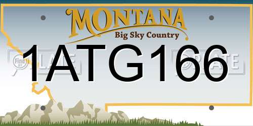 1ATG166 Montana License Plate